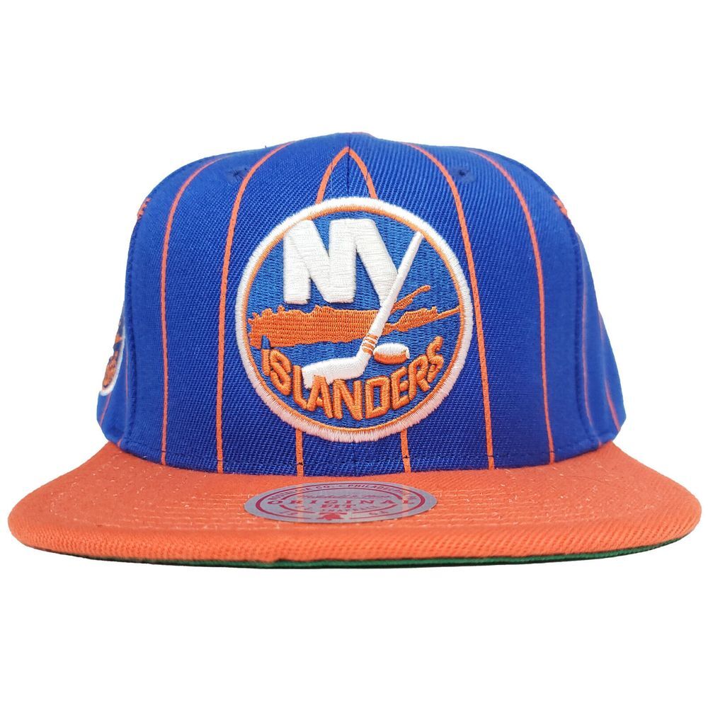NY Islanders Mitchell & Ness NHL Snapback Hat Cap 3D Logo Blue‎ Orange NWT